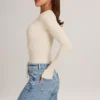 Body Elodie en modal à encolure plongeante et manches longues, couleur ivoire Body Elodie en modal à encolure plongeante et manches longues, couleur ivoire