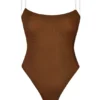 Body string à bretelles invisibles en maille douce Intimates, couleur marron