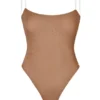 Body string à bretelles invisibles en maille douce Intimates, couleur miel