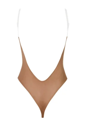 Body string à bretelles invisibles en maille douce Intimates, couleur miel