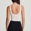 Body Zayla en dentelle transparente à encolure plongeante festonnée, blanc Body Zayla en dentelle transparente à encolure plongeante festonnée, blanc