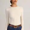 Body Ziva en modal à col rond et manches longues, couleur crème Body Ziva en modal à col rond et manches longues, couleur crème
