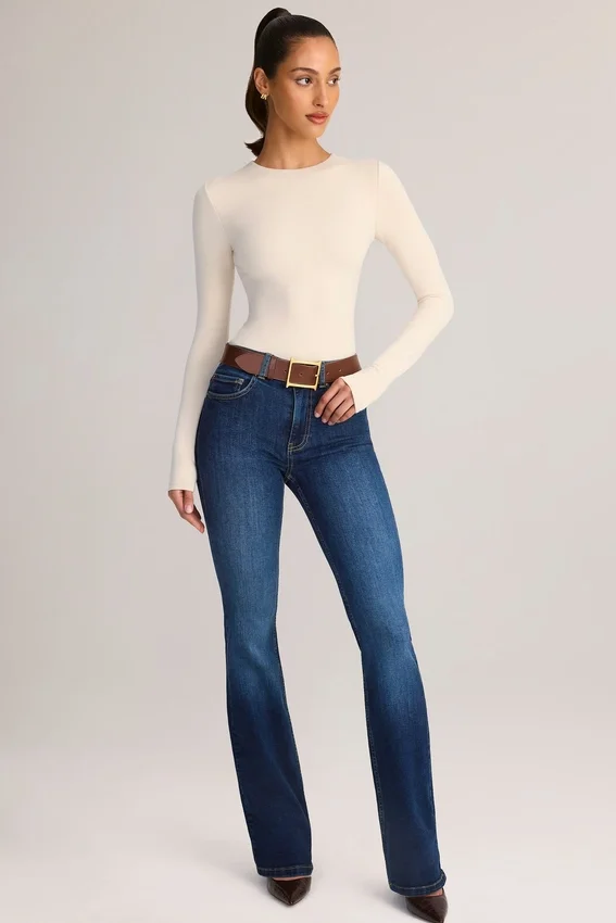 Body Ziva en modal à col rond et manches longues, couleur crème Body Ziva en modal à col rond et manches longues, couleur crème