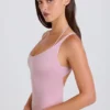 Bodys à dos croisé superposés en jersey de coton extensible, couleur mauve