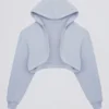 Boléro court à capuche en jersey brossé, bleu clair Boléro court à capuche en jersey brossé, bleu clair