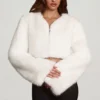 Boléro court en fausse fourrure Almerinda, blanc Boléro court en fausse fourrure Almerinda, blanc