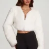 Boléro court en fausse fourrure Almerinda, blanc Boléro court en fausse fourrure Almerinda, blanc
