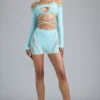 Boléro court Pixie orné de motifs, bleu glacier Boléro court Pixie orné de motifs, bleu glacier