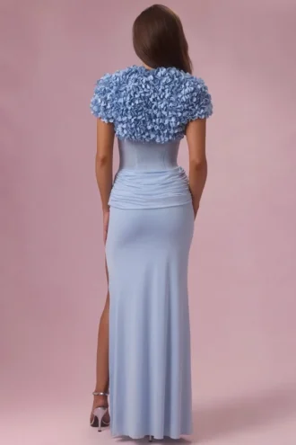 Boléro court Soretta  en bleu poudré