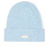 Bonnet en tricot côtelé bleu poudré Bonnet en tricot côtelé bleu poudré