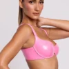 Bralette à armatures en vinyle Estelle, rose Bralette à armatures en vinyle Estelle, rose