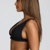 Bralette en molleton à col en V pour la maison, en noir Bralette en molleton à col en V pour la maison, en noir