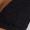 Bralette en molleton à col en V pour la maison, en noir Bralette en molleton à col en V pour la maison, en noir