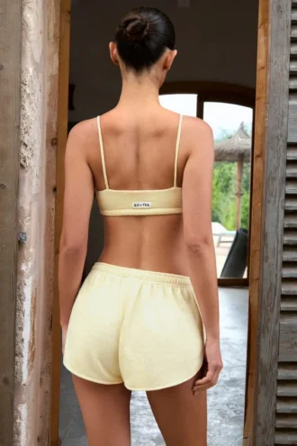 Bralette à encolure carrée, couleur citron