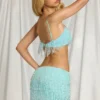 Bralette à franges Aerin en bleu aqua