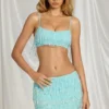 Bralette à franges Aerin en bleu aqua