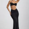 Brassière dos nu en jersey fluide avec détails métalliques Jerika, en noir Brassière dos nu en jersey fluide avec détails métalliques Jerika, en noir