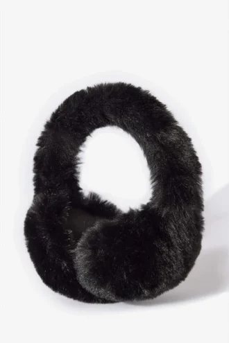 Cache-oreilles en fausse fourrure, noir Cache-oreilles en fausse fourrure, noir