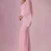 Cape Velina en mousseline rose poudré Cape Velina en mousseline rose poudré