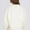 Cardigan court en maille ivoire