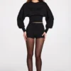 Cardigan à manches longues en maille Anele, noir