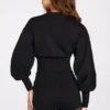 Cardigan à manches longues en maille Anele, noir