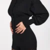 Cardigan à manches longues en maille Anele, noir