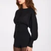 Cardigan à manches longues en maille Anele, noir
