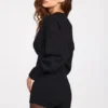 Cardigan à manches longues en maille Anele, noir