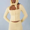 Cardigan à manches longues en maille Tahlia, couleur jaune beurre Cardigan à manches longues en maille Tahlia, couleur jaune beurre