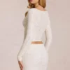 Cardigan plongeant en dentelle Odelia, couleur ivoire Cardigan plongeant en dentelle Odelia, couleur ivoire