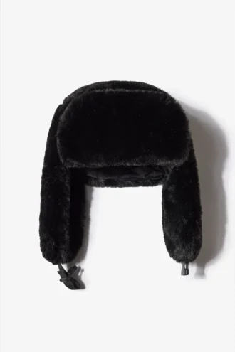 Chapeau de trappeur en fausse fourrure noir