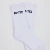 Chaussettes mi-mollet côtelées en blanc Chaussettes mi-mollet côtelées en blanc