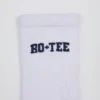 Chaussettes mi-mollet côtelées en blanc Chaussettes mi-mollet côtelées en blanc