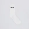 Chaussettes mi-mollet côtelées en blanc Chaussettes mi-mollet côtelées en blanc