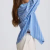 Chemise oversize en popeline de coton à rayures bleues Chemise oversize en popeline de coton à rayures bleues