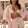 Chemise oversize Lerici à rayures roses Chemise oversize Lerici à rayures roses