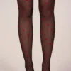 Collants Lina à imprimé cœurs en noir Collants Lina à imprimé cœurs en noir