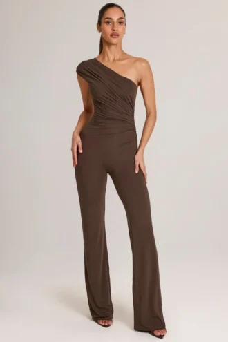 Combinaison asymétrique Alouette en modal, couleur chocolat