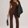 Combinaison asymétrique Alouette en modal, couleur chocolat