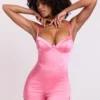 Combinaison-combishort corset Romera en satin rose Combinaison-combishort corset Romera en satin rose
