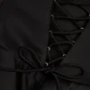 Combinaison-corset à volants et lacets Priaska, couleur noire Combinaison-corset à volants et lacets Priaska, couleur noire