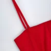 Combinaison-corset à volants et lacets Priaska, couleur rouge feu