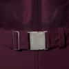 Combinaison de ski imperméable à ceinture et superposée, couleur bordeaux