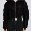 Combinaison de ski imperméable à ceinture, imprimé léopard noir