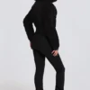 Combinaison de ski imperméable à ceinture, imprimé léopard noir
