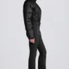Combinaison de ski rembourrée imperméable avec ceinture, en noir