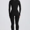 Combinaison longue sans coutures Super Sculpt en noir