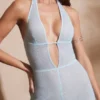 Combinaison Ramona Petite à encolure plongeante et ornements, couleur aqua Combinaison Ramona Petite à encolure plongeante et ornements, couleur aqua
