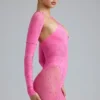 Combinaison-short à découpes et ornements Melody, rose bubble-gum Combinaison-short à découpes et ornements Melody, rose bubble-gum